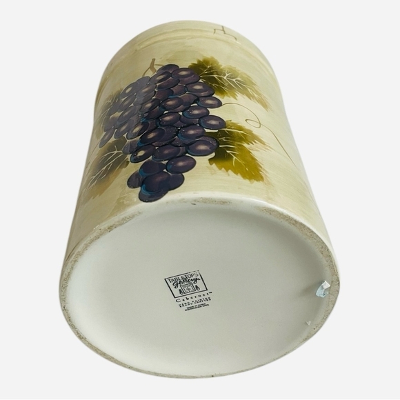 Utensils Holder Cabernet Tabletops Unlimited Hand Painted Ceramic Bottle Cooler - Picture 3 of 8